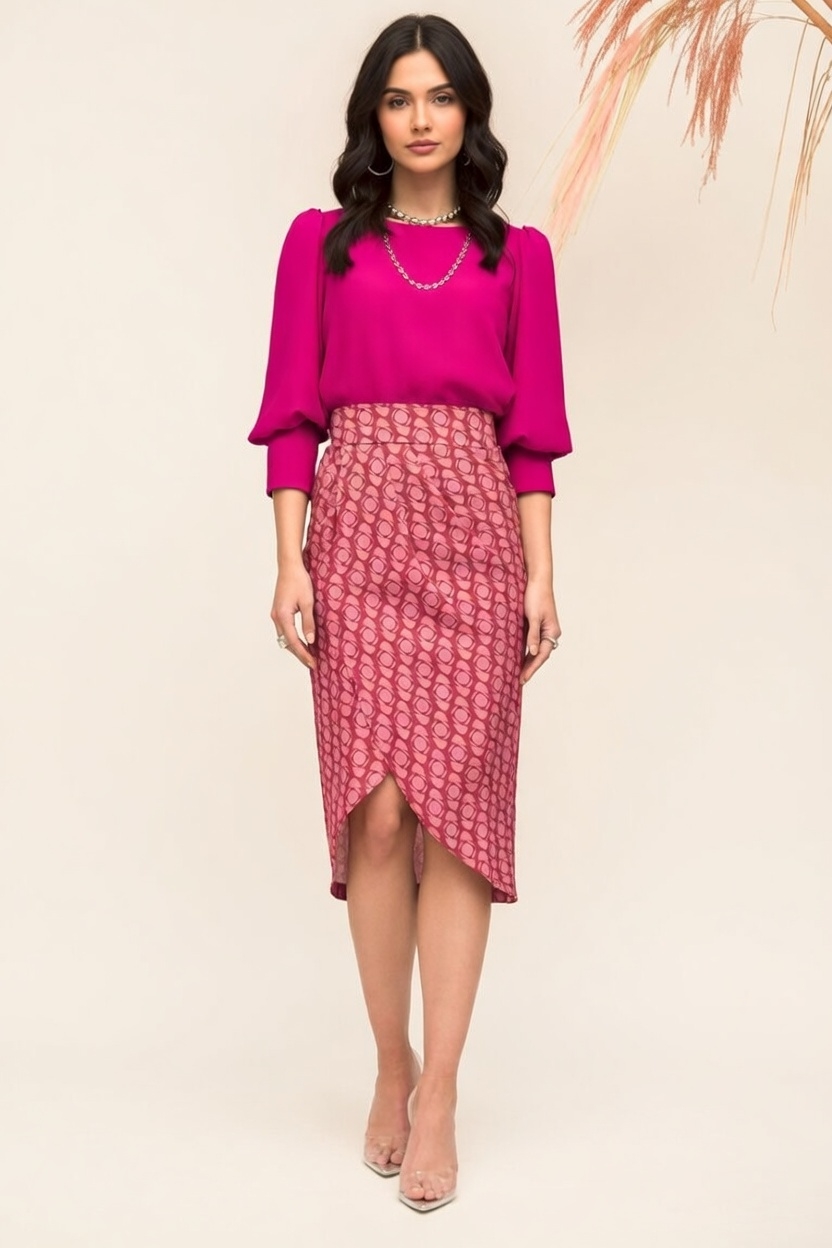 Vestido Falda Tulipán Estampada