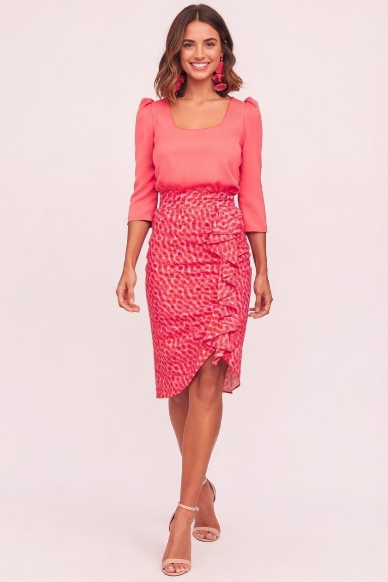 Vestido Corto Falda Volante