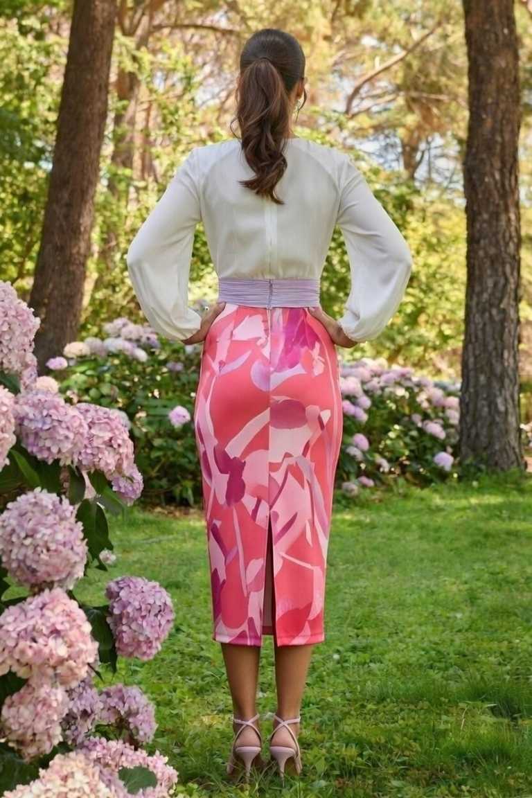 Vestido Midi Falda Estampada - Imagen 3