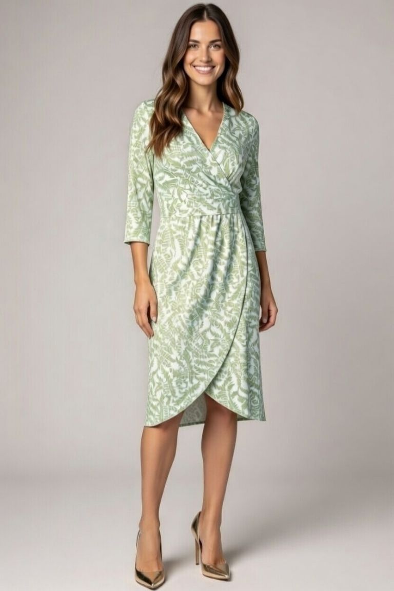 Vestido Midi Estampado Falda Tulipan