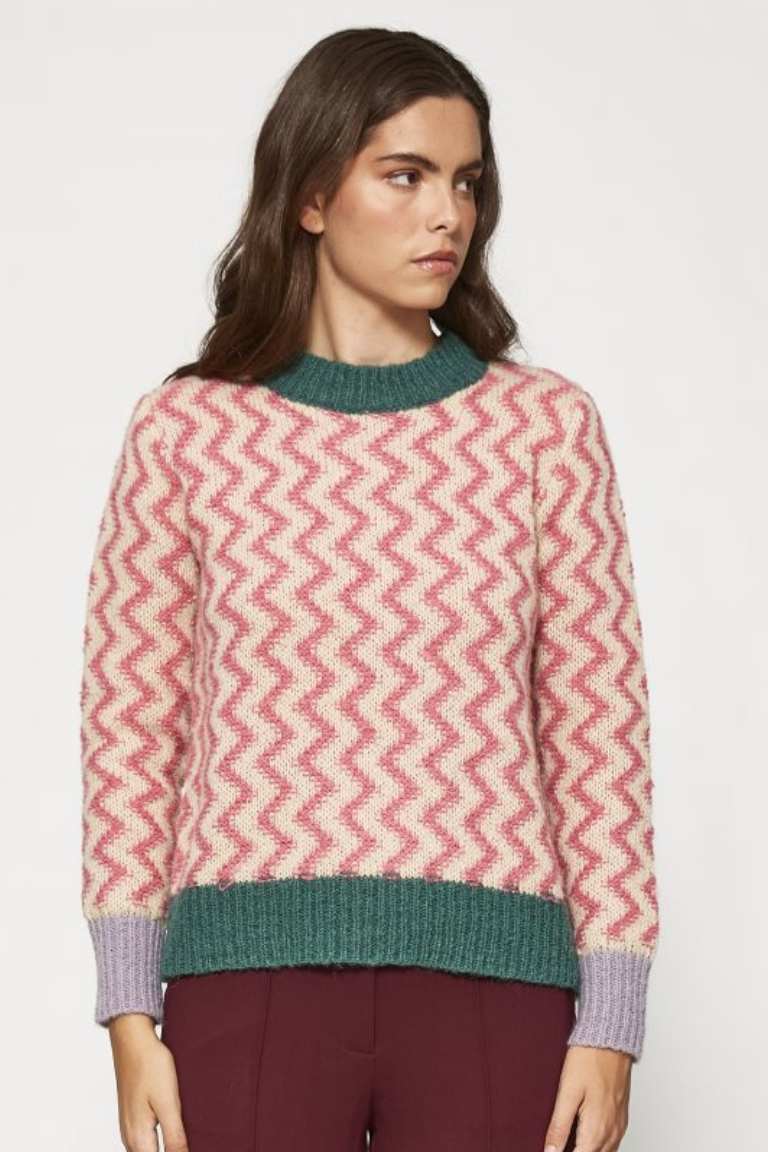 Jersey de Punto Estampado ZigZag