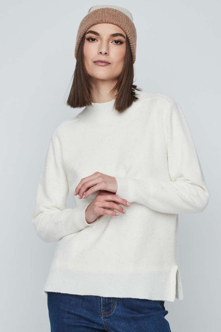 Jersey Blanco Detalle Lentejuelas