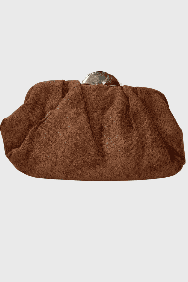 Bolso de Mano Ante Marrón