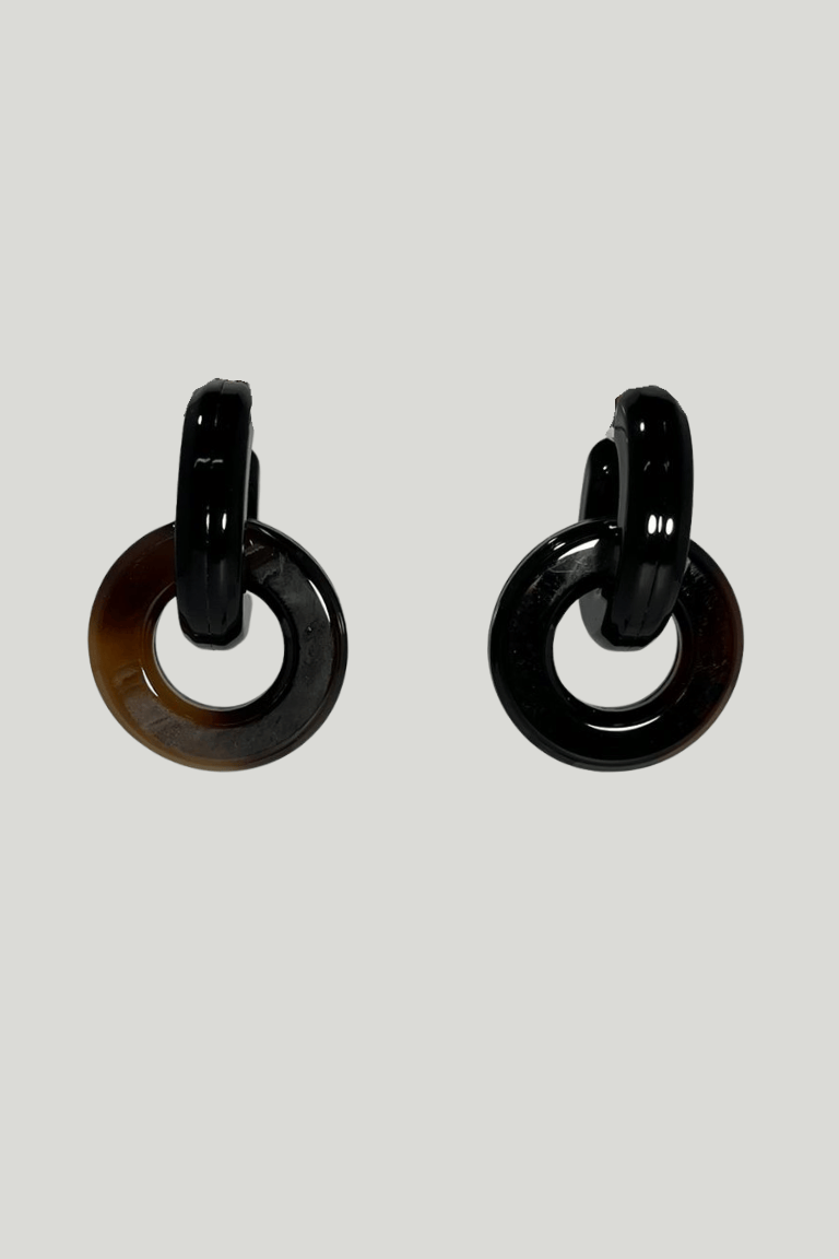 Pendientes Doble Aro Marrón