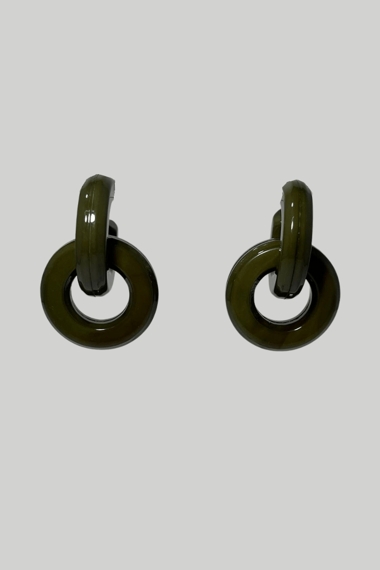 Pendientes Doble Aro Verde