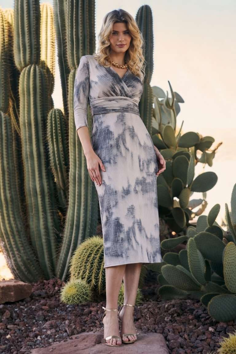 Vestido Midi Estampado Tie Dye