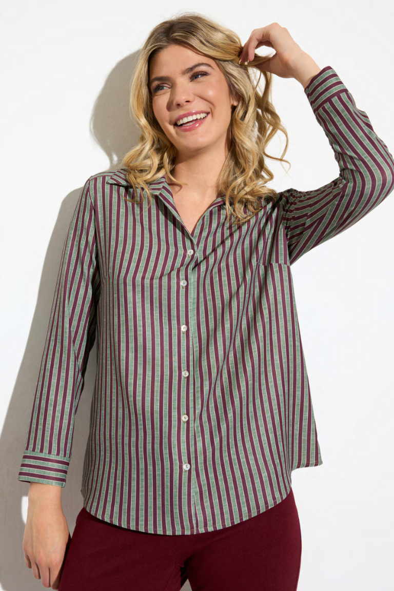 Camisa Estampada Rayas Verticales