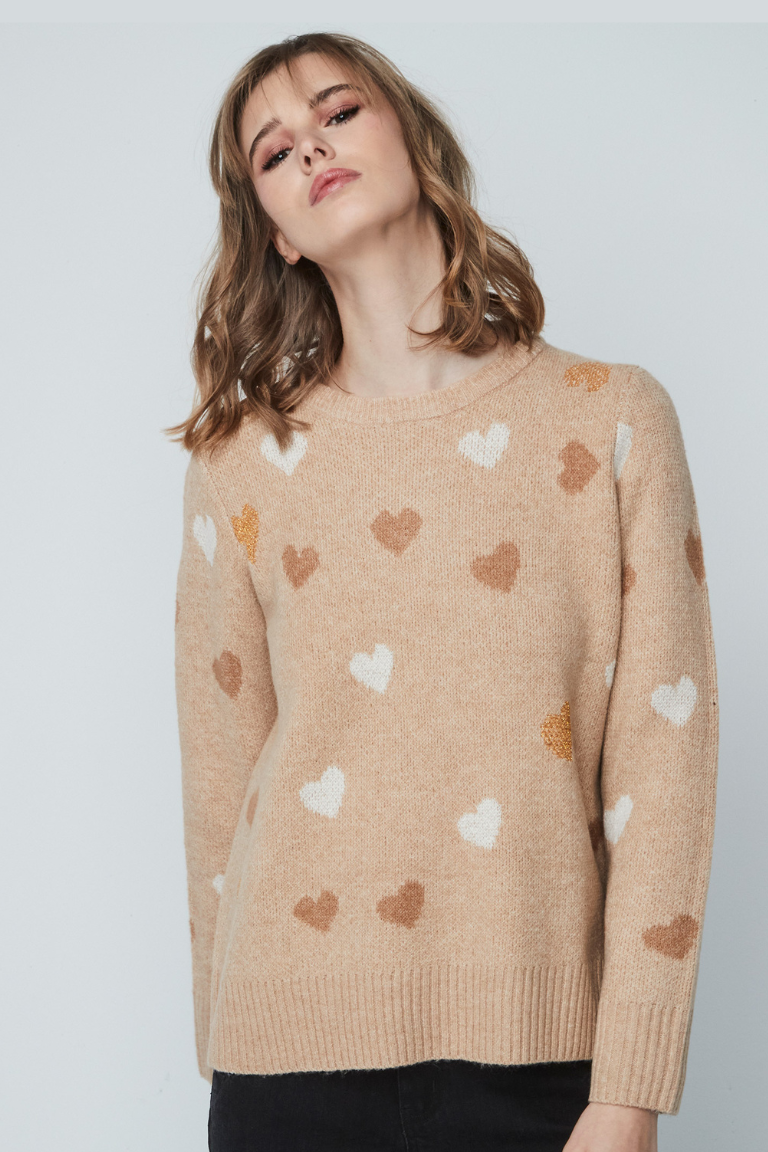 Jersey de Punto Estampado Corazones