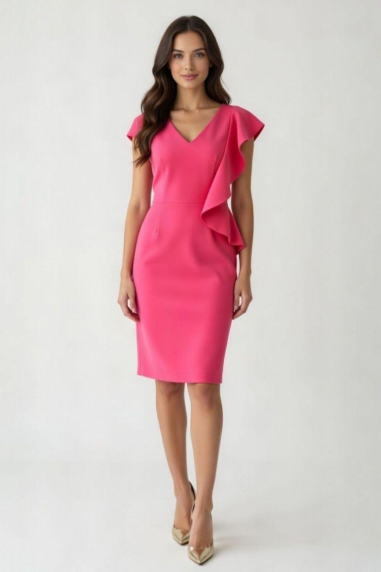 Vestido Corto Detalle Volante