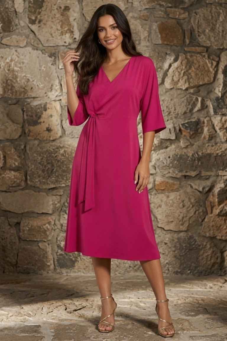 Vestido Midi Gasa Detalle Lazo