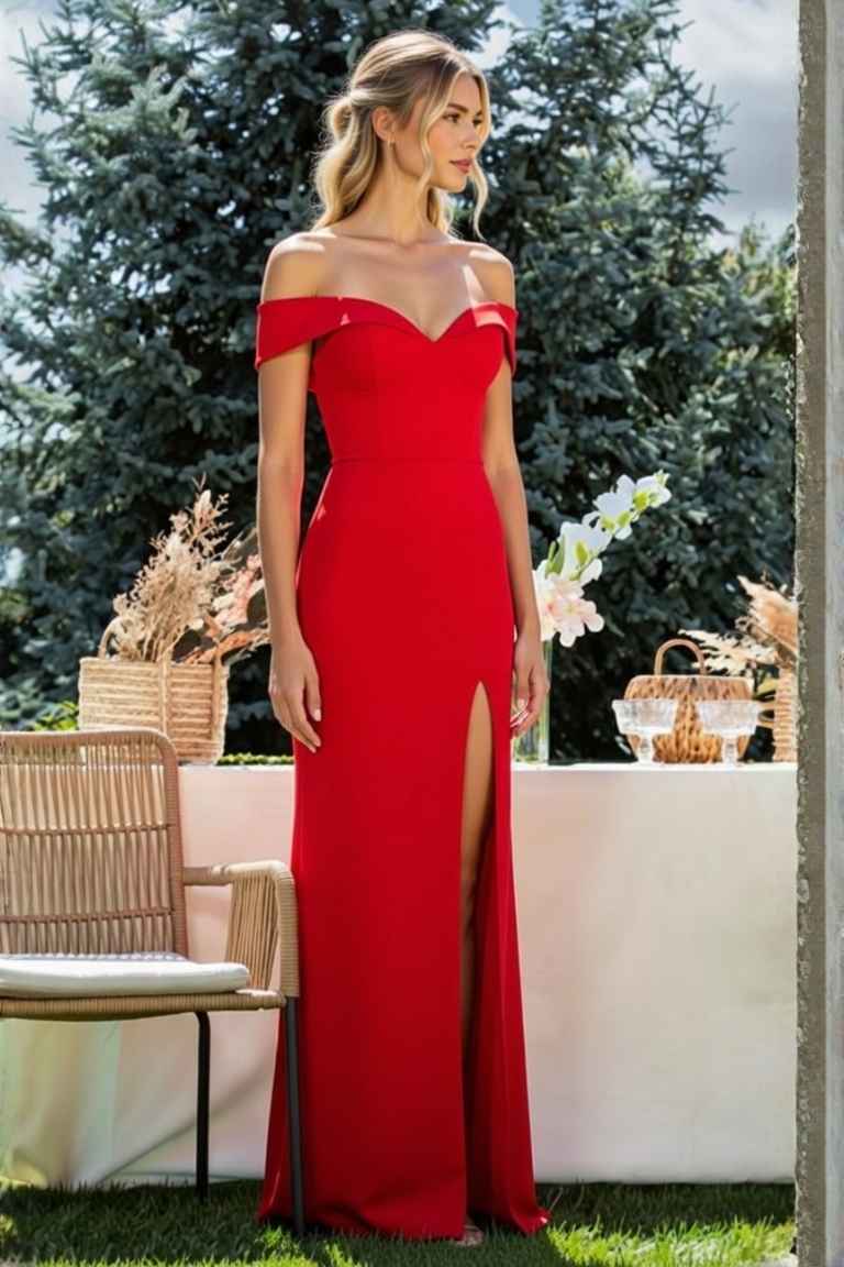 Vestido Largo Escote Corazón