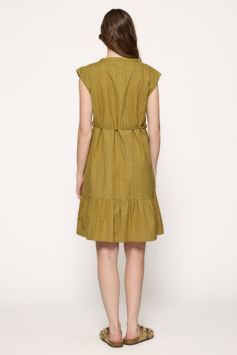 Vestido Bordado Floral Oliva - Imagen 2