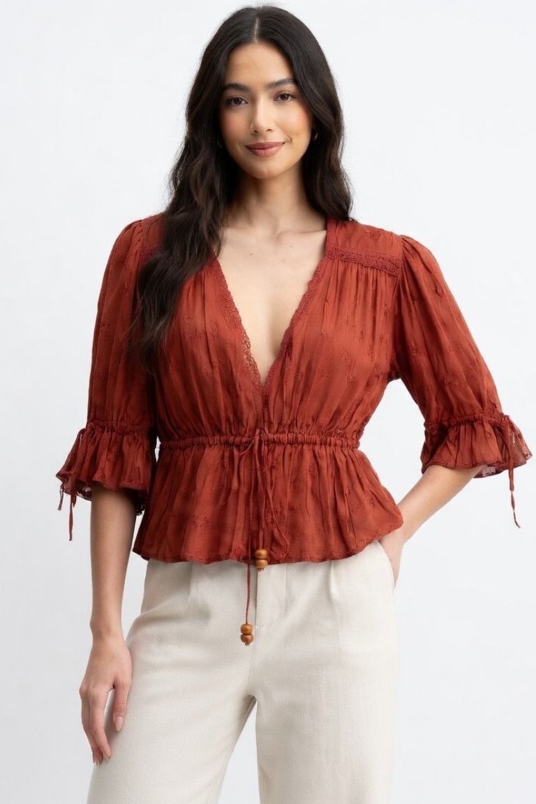 Blusa Manga Francesa Teja