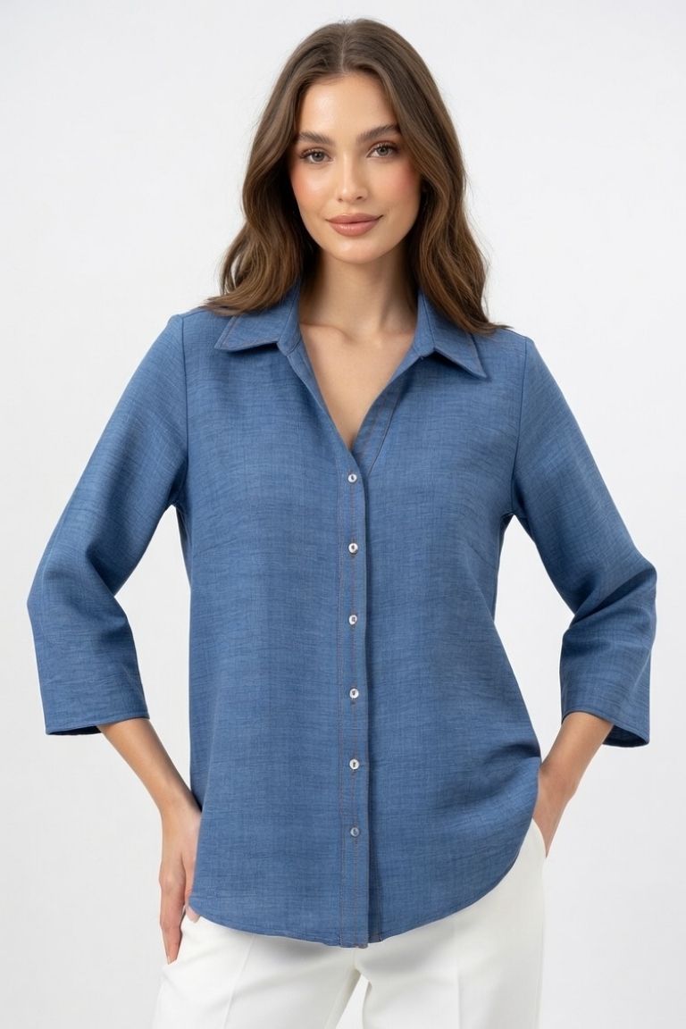 Blusa Botones Vaquera