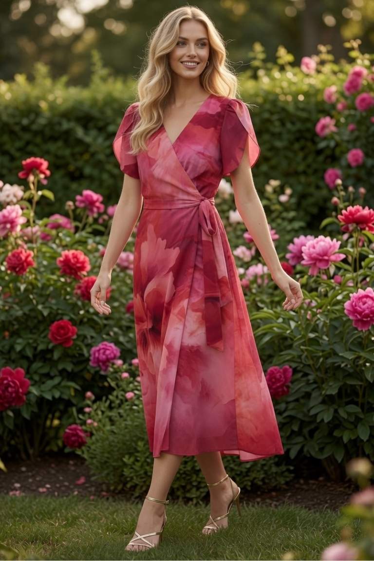 Vestido Midi Estampado Floral Gasa