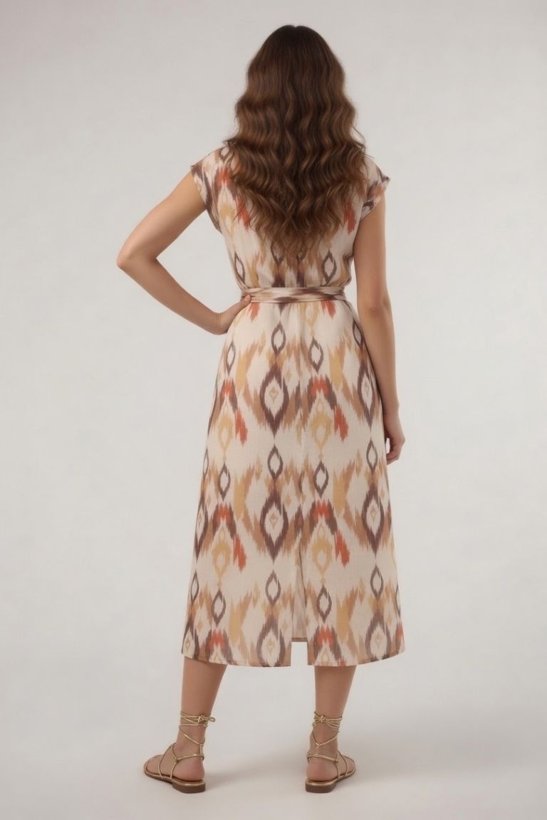 Vestido Midi Estampado Étnico - Imagen 2