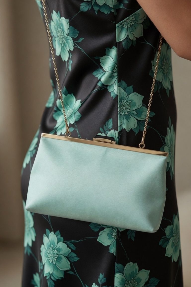 Bolso Aqua Cadena Dorada
