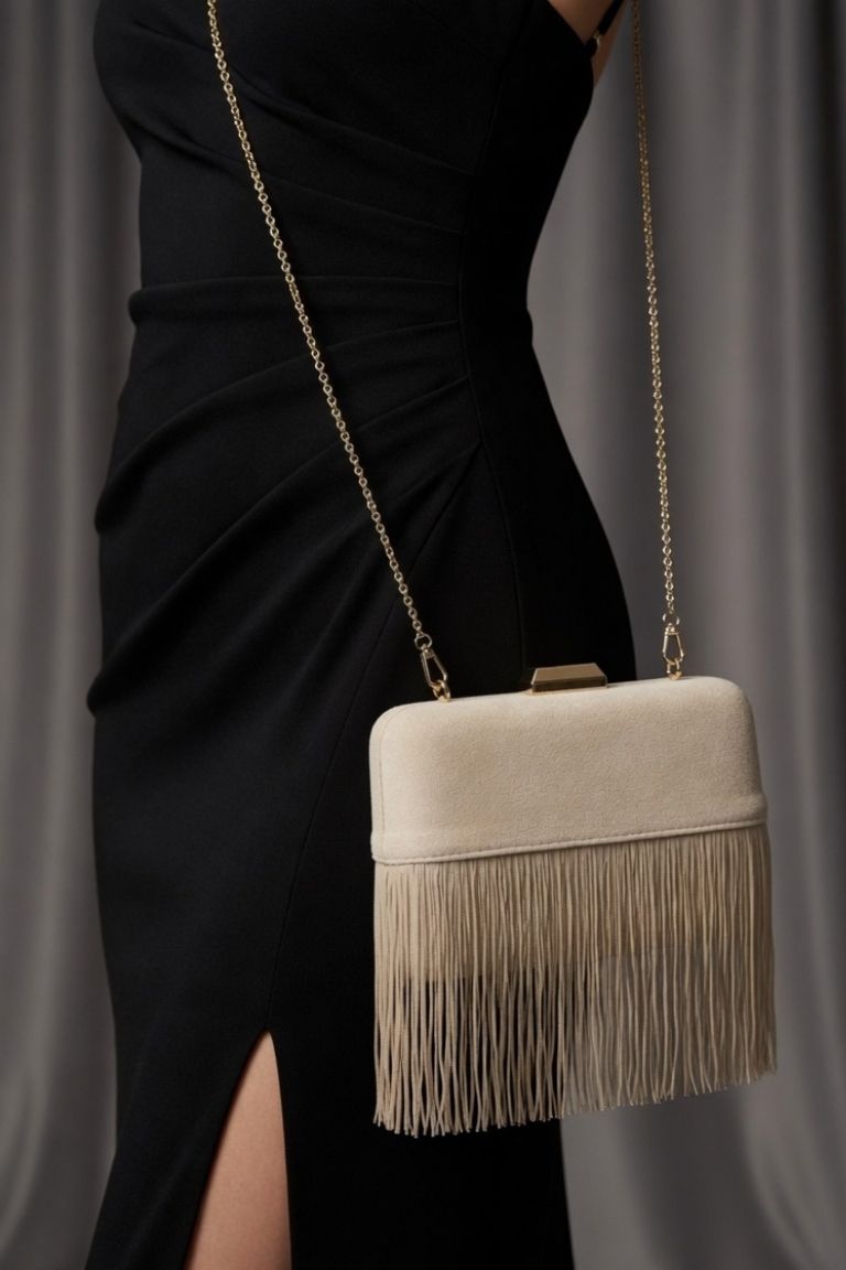 Bolso Flecos Dorado