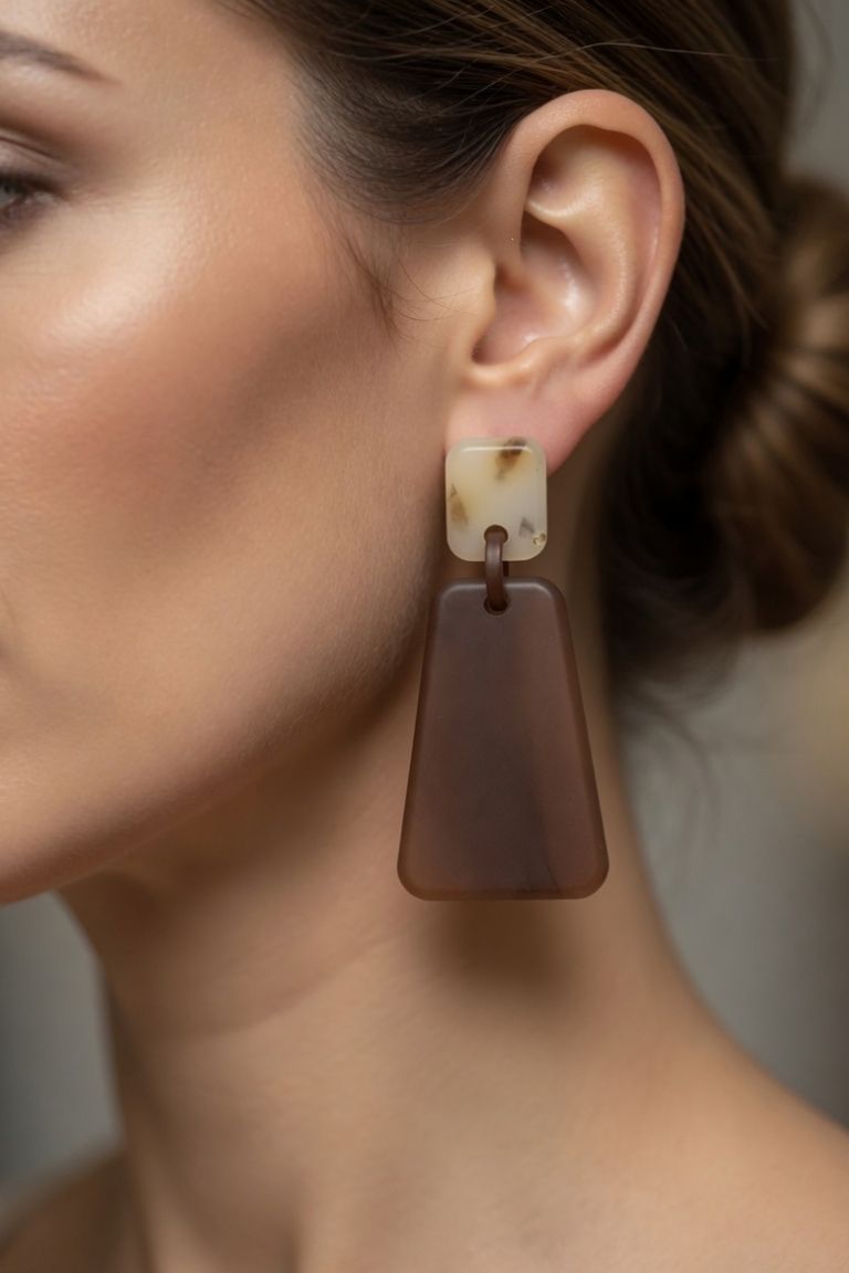 Pendientes Geométricos Bicolor