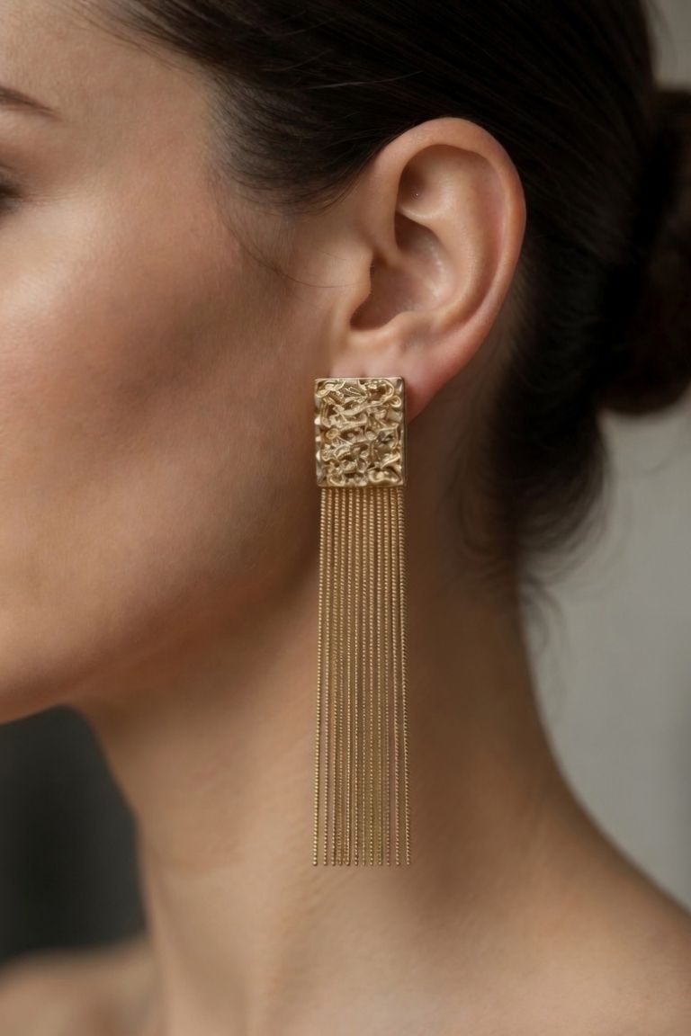 Pendientes Dorados Flecos