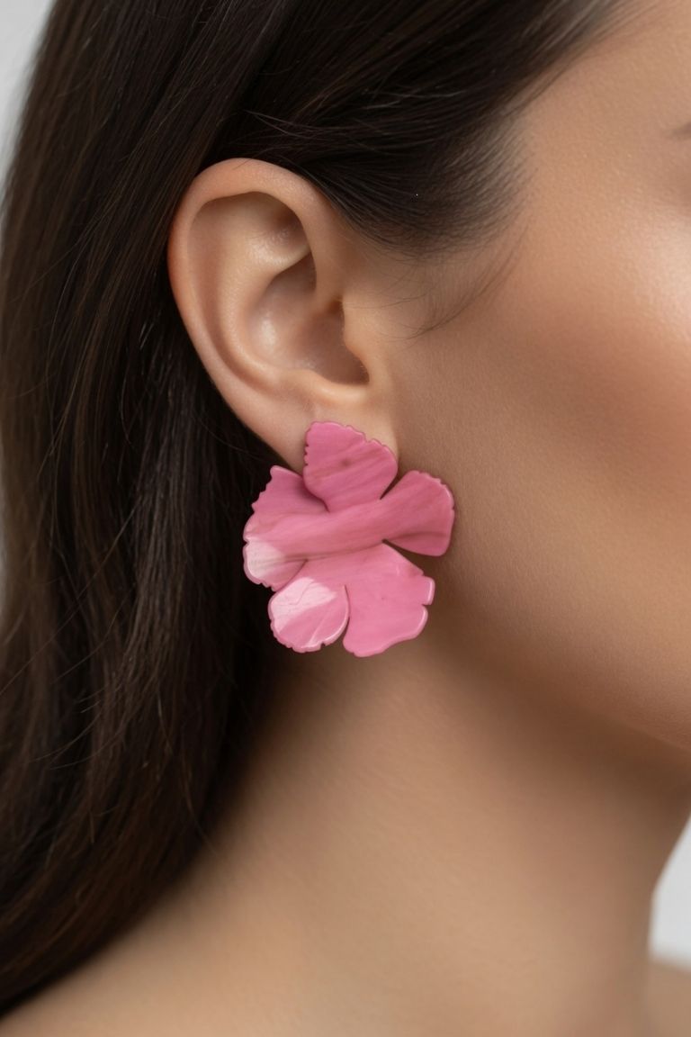 Pendientes Flor Rosa