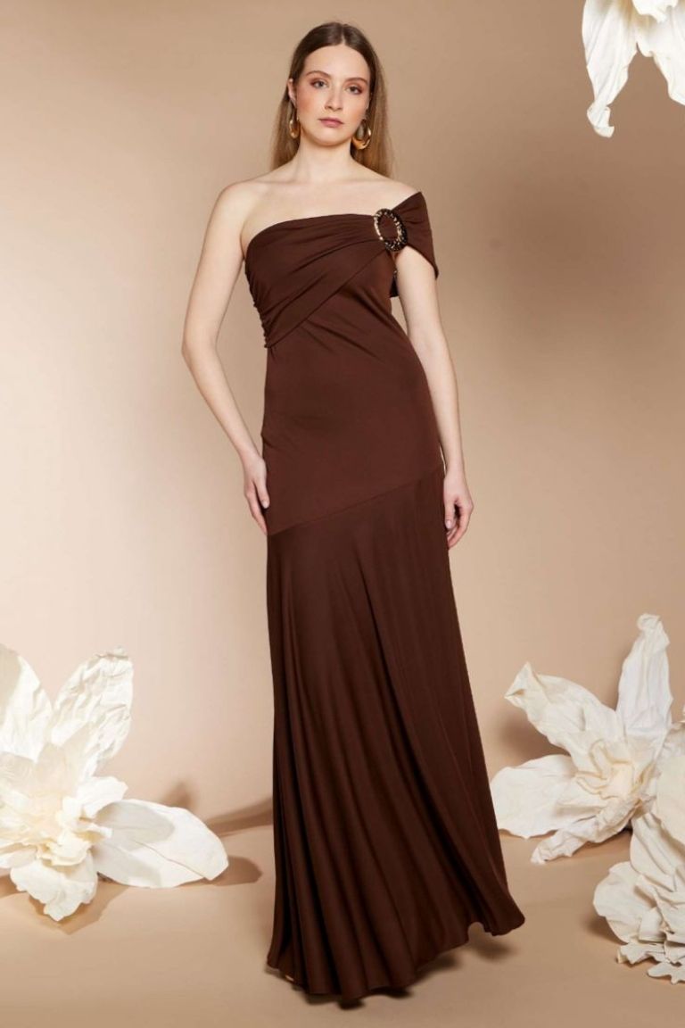 Vestido Largo Detalle Hombro