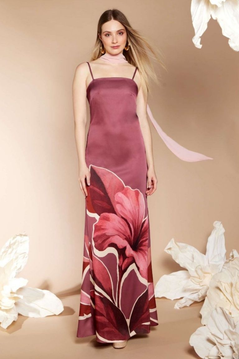 Vestido Largo Detalle Flor