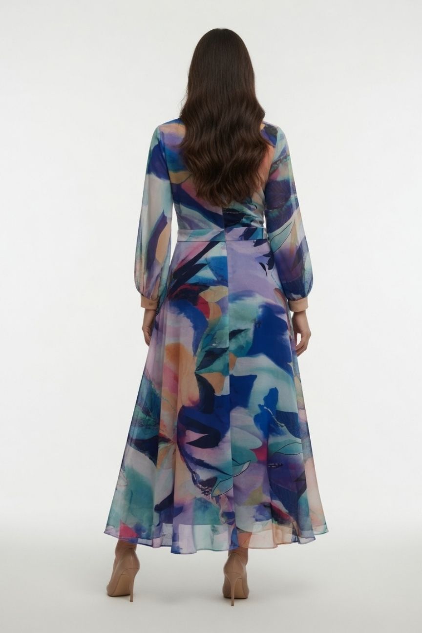 Vestido Midi Estampado Acuarela - Imagen 2