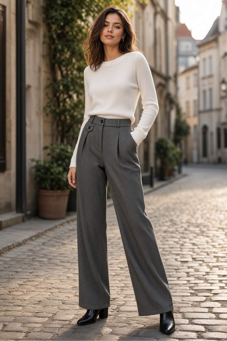 Pantalón Palazzo Espiga Gris