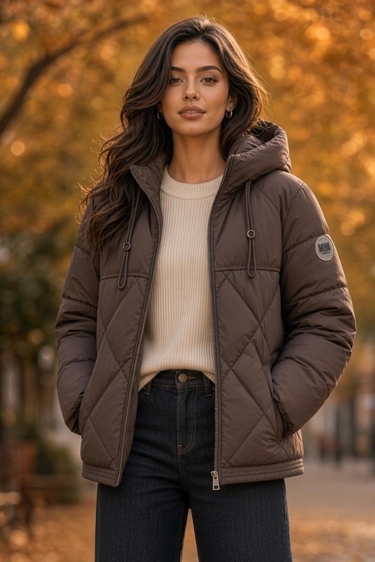 Parka Acolchada Marrón